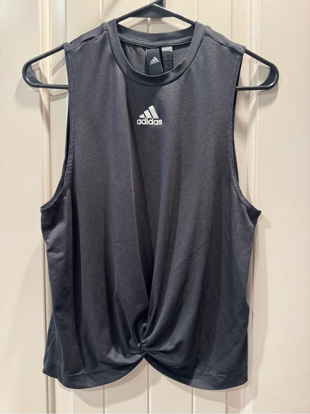 adidas Black Twist-Front Sleeveless Tank